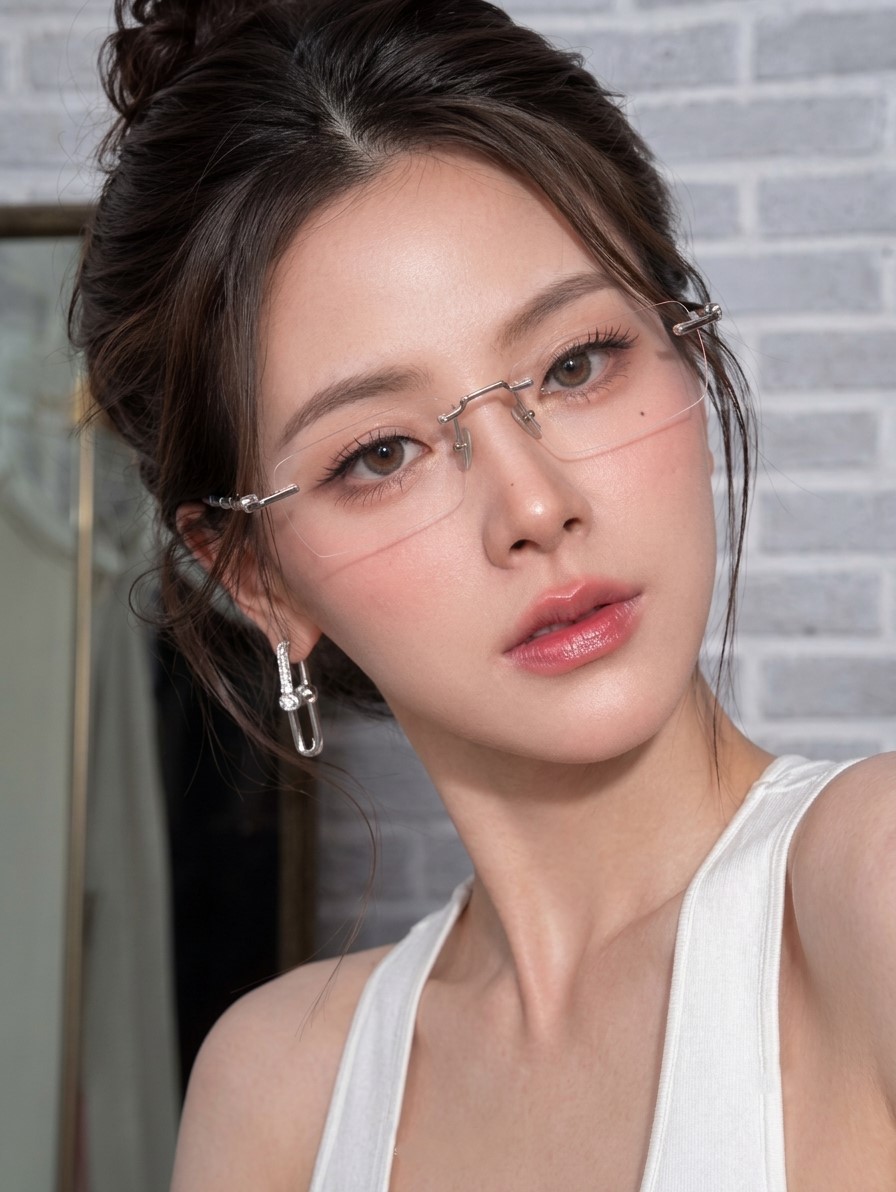 Mắt kính tròng cận Gucci Metal Rimless Eyeglasses with Clear Lenses Silver GG2154O 001 4