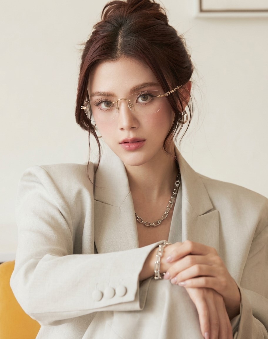 Mắt kính tròng cận Gucci Metal Rimless Eyeglasses with Clear Lenses Silver GG2154O 001 9