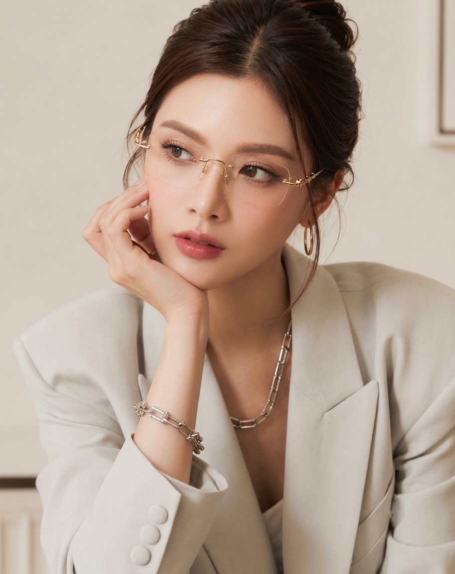 Mắt kính tròng cận Gucci Metal Rimless Eyeglasses with Clear Lenses Silver GG2154O 001 5