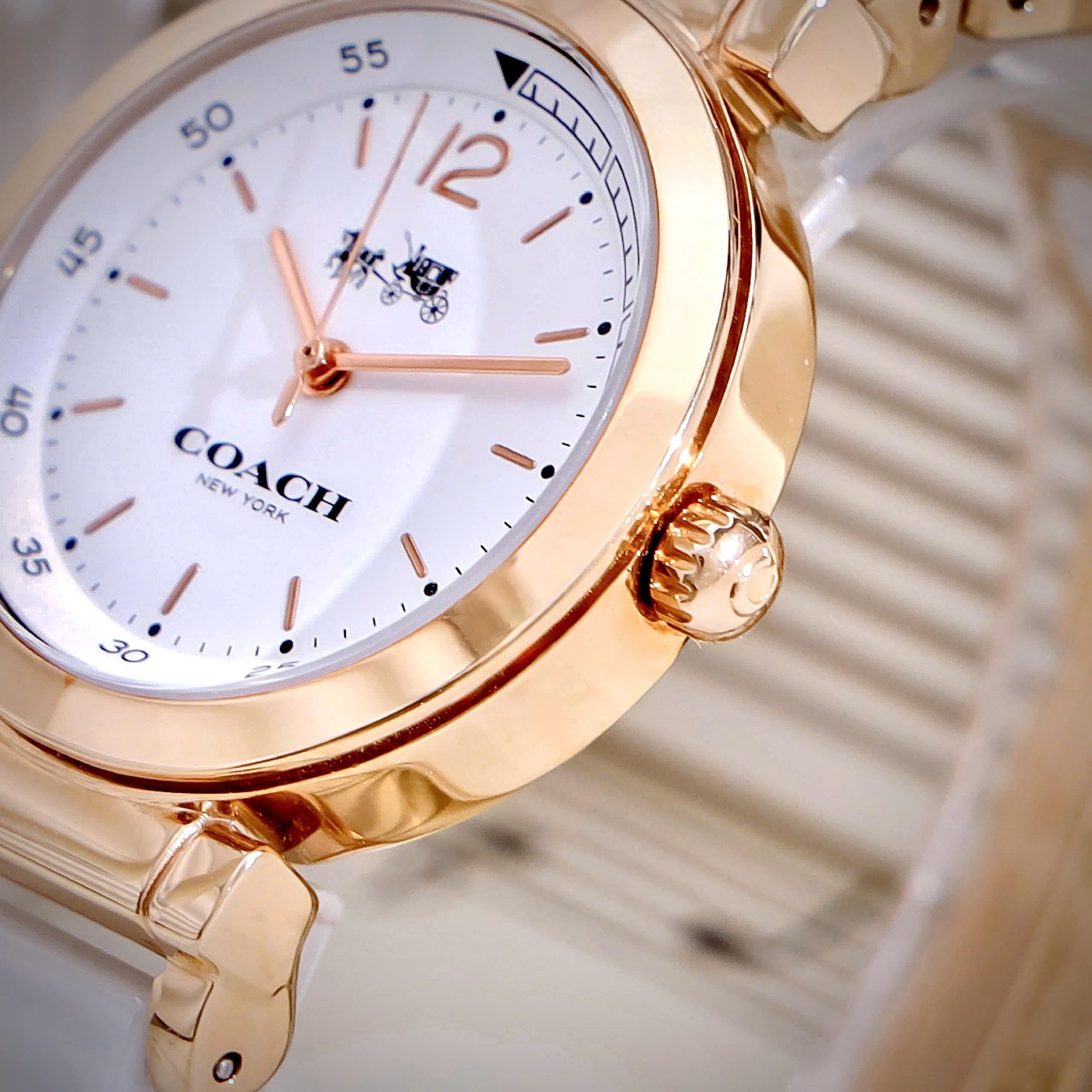 Đồng hồ Coach nữ Rose Gold White Ceramic Ladies Bracelet Watch 14502463 10