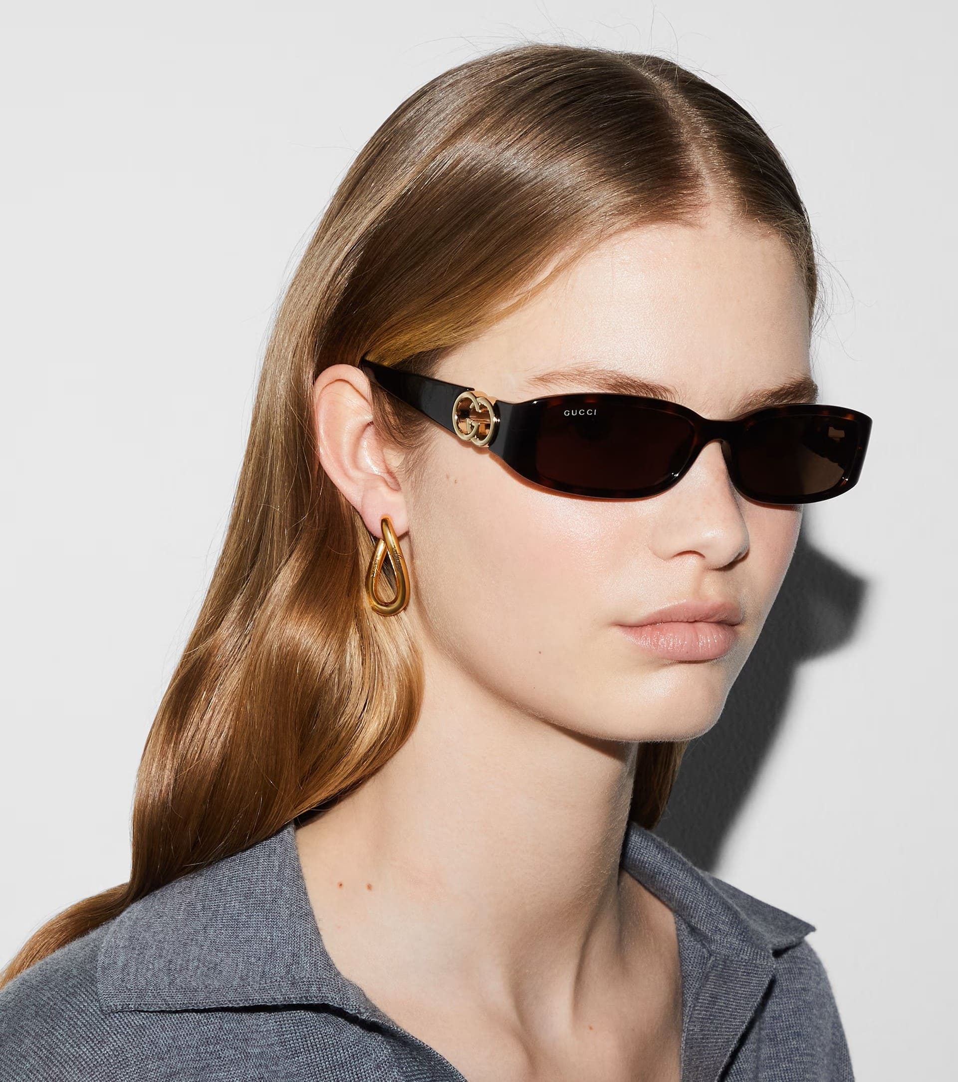 Mắt kính Gucci Rectangular Frame Sunglasses Dark Tortoiseshell GG1661S 5