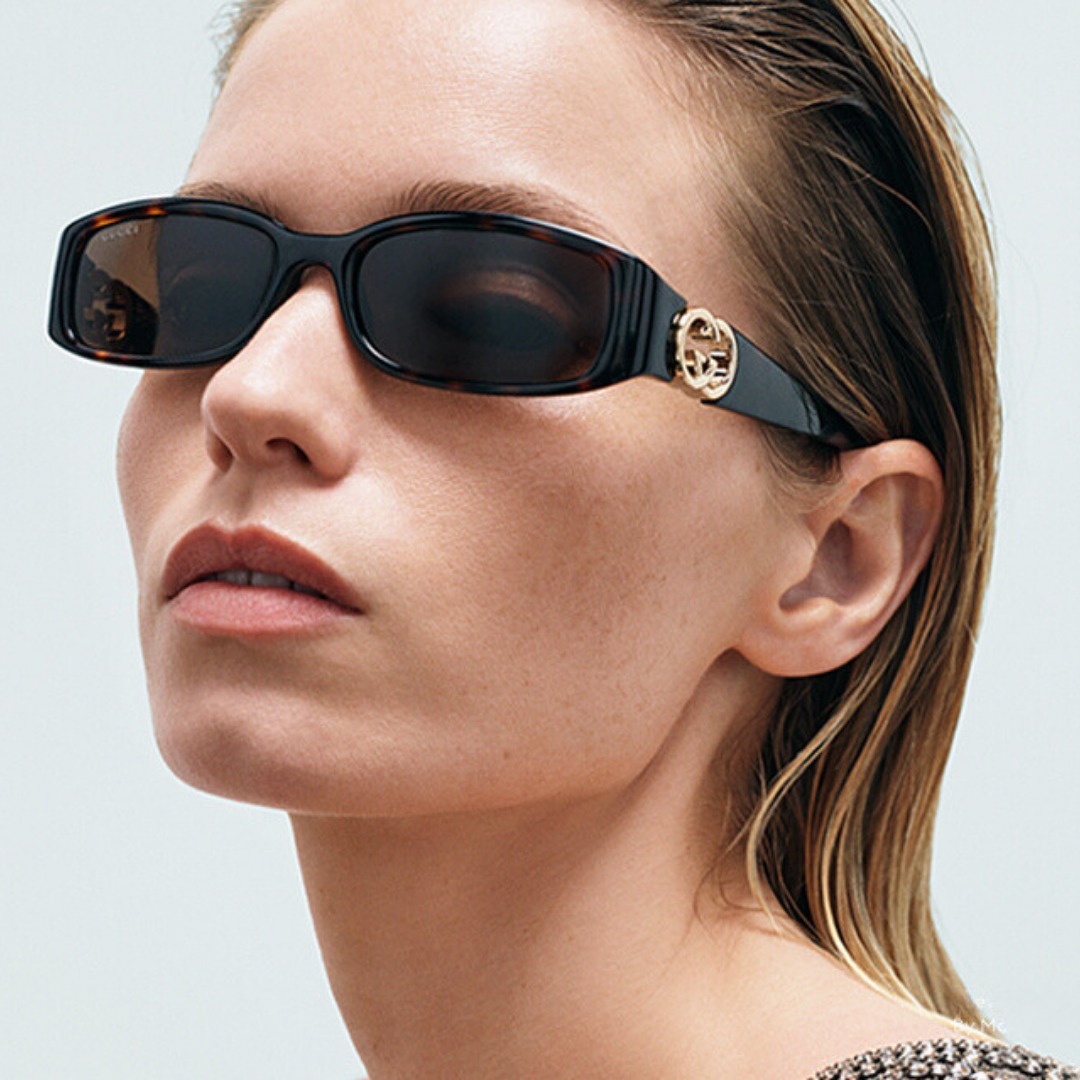 Mắt kính Gucci Rectangular Frame Sunglasses Dark Tortoiseshell GG1661S 6