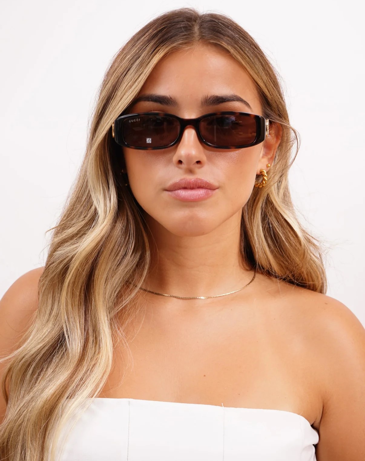 Mắt kính Gucci Rectangular Frame Sunglasses Dark Tortoiseshell GG1661S 8