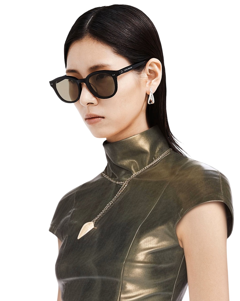 Mắt kính Gentle Monster Jade 01(BR) Brown Lenses Black Acetate Frame 10