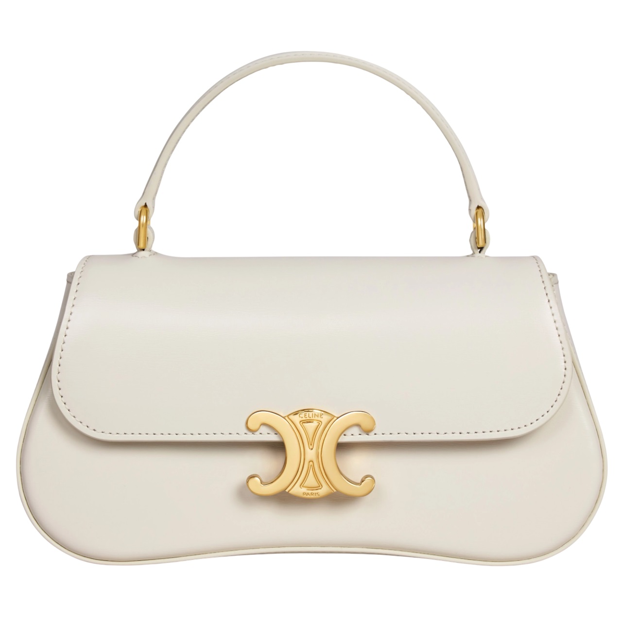 Túi đeo chéo Celine Teen Lola In Shiny Calfskin White Cotton 1