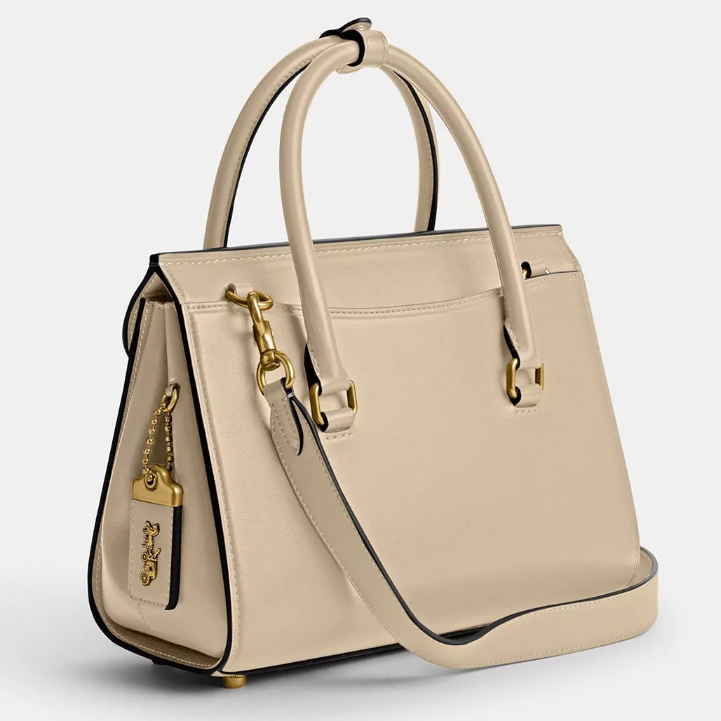 TÚI COACH NỮ BROOME CARRYALL LUXE REFINED CALF LEATHER BRASS IVORY CP119 1