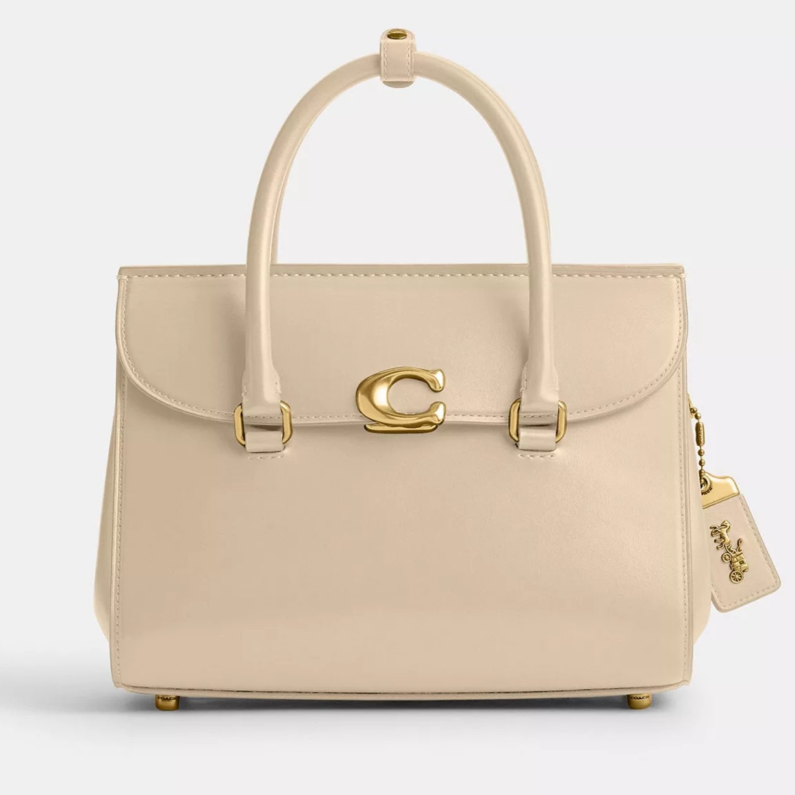 TÚI COACH NỮ BROOME CARRYALL LUXE REFINED CALF LEATHER BRASS IVORY CP119 6
