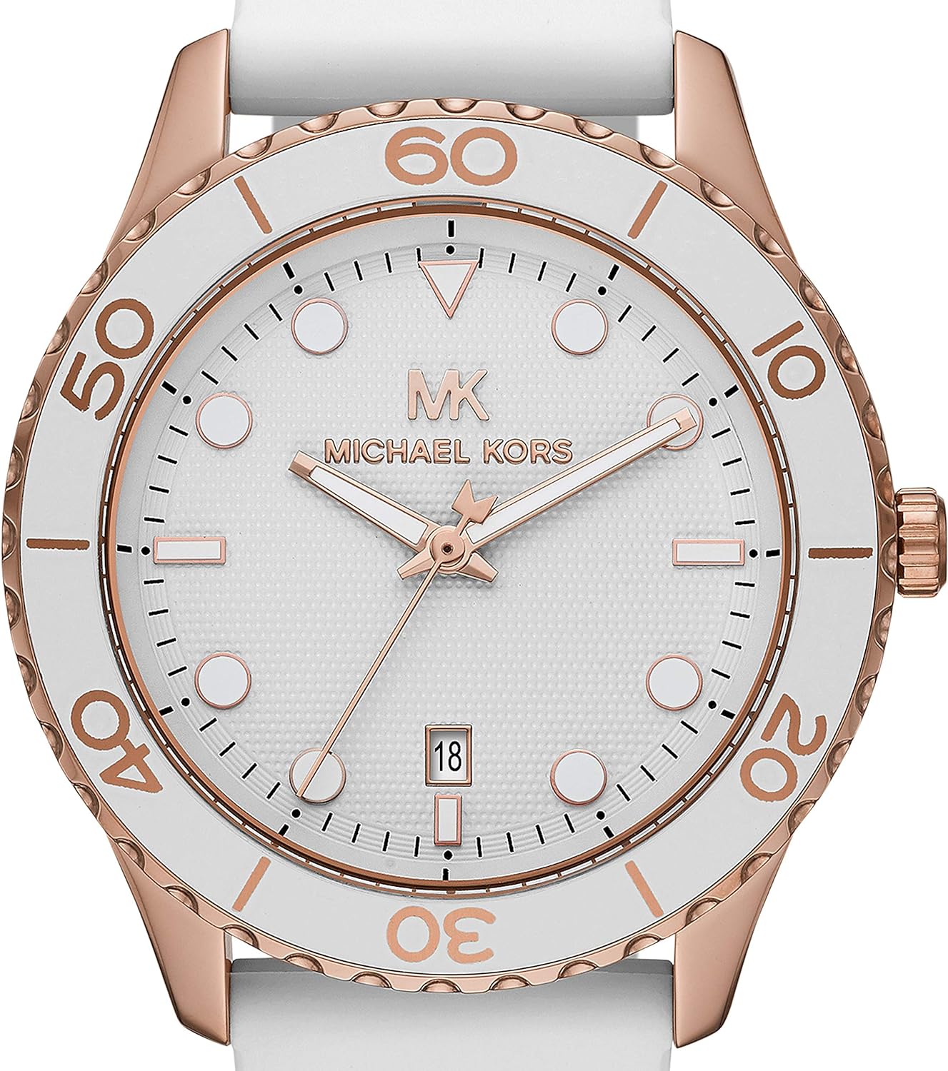 ĐỒNG HỒ MICHAEL KORS RUNWAY DIVE OVERSIZED ROSE GOLD-TONE SILICONE STRAP WATCH MK6853 4