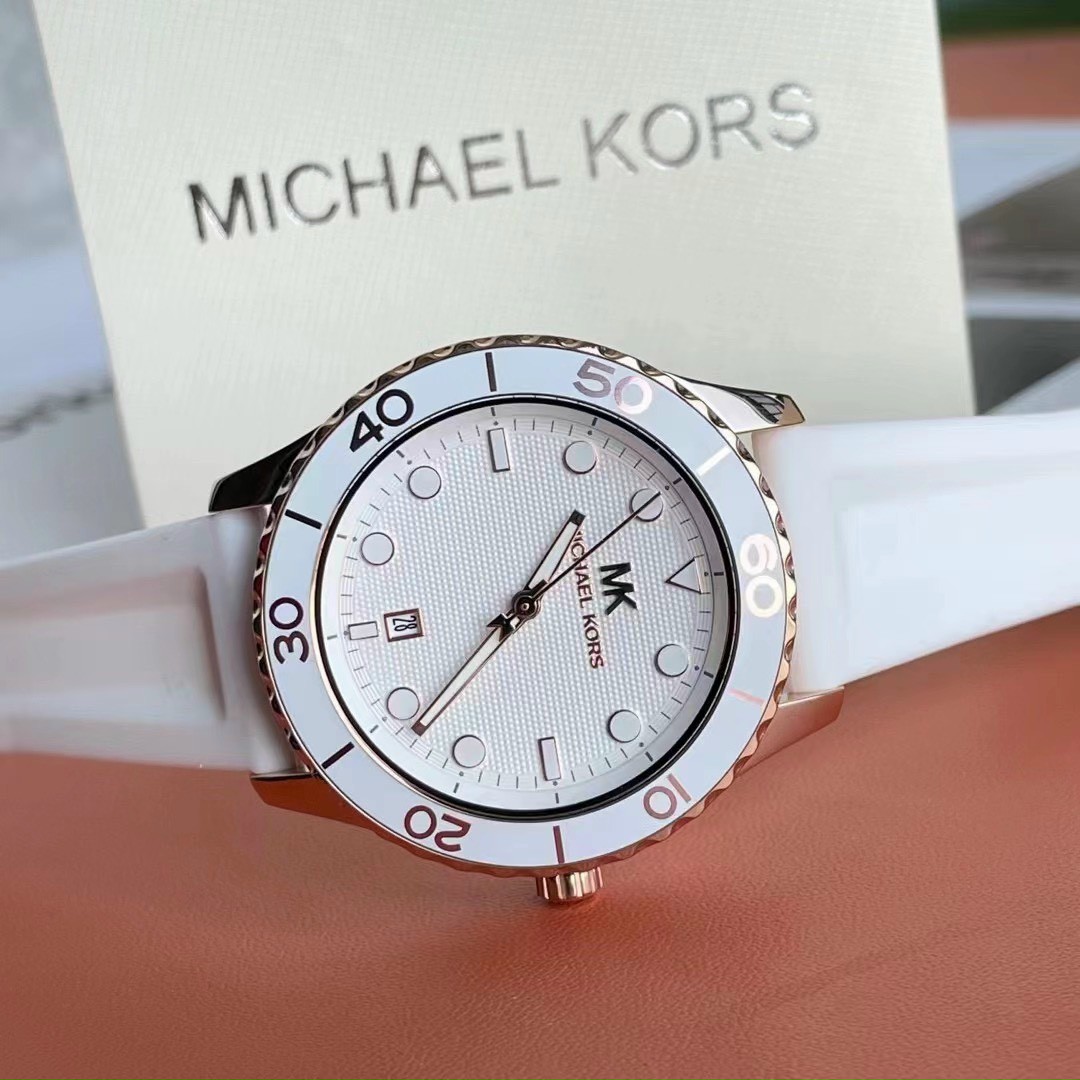 ĐỒNG HỒ MICHAEL KORS RUNWAY DIVE OVERSIZED ROSE GOLD-TONE SILICONE STRAP WATCH MK6853 12