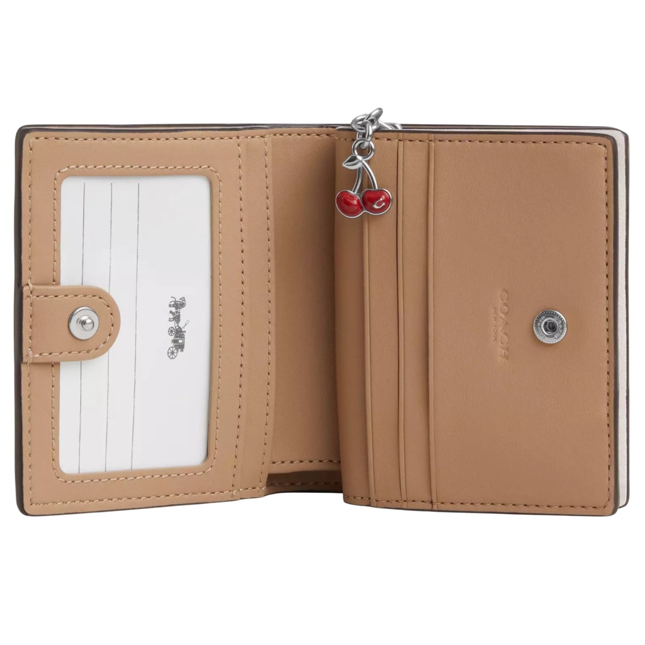 Ví nữ ngắn Coach Snap Wallet With Cherry Print CZ618 2