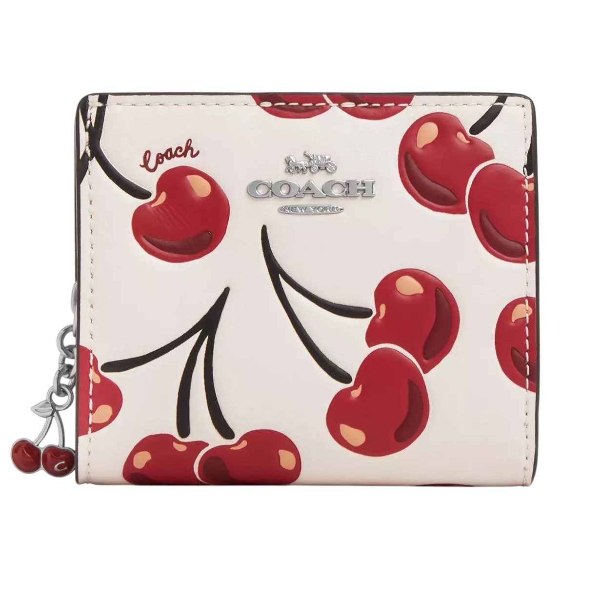 Ví nữ ngắn Coach Snap Wallet With Cherry Print CZ618 5