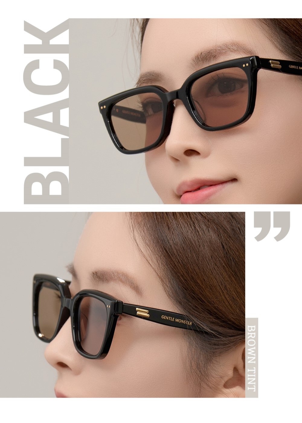 Mắt Kính Gentle Monster Breezebe 01(BR) Brown Lenses Black Acetate Frame 3