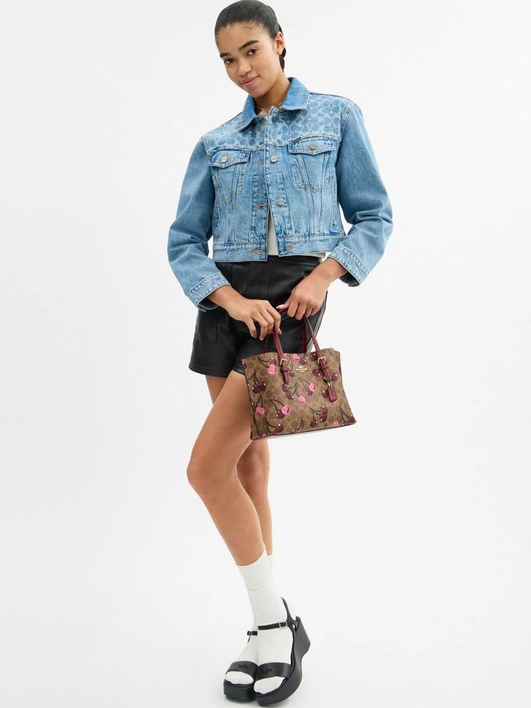 Túi Coach nữ Mollie Tote Bag 25 In Signature Canvas With Cherry Print CZ772 6