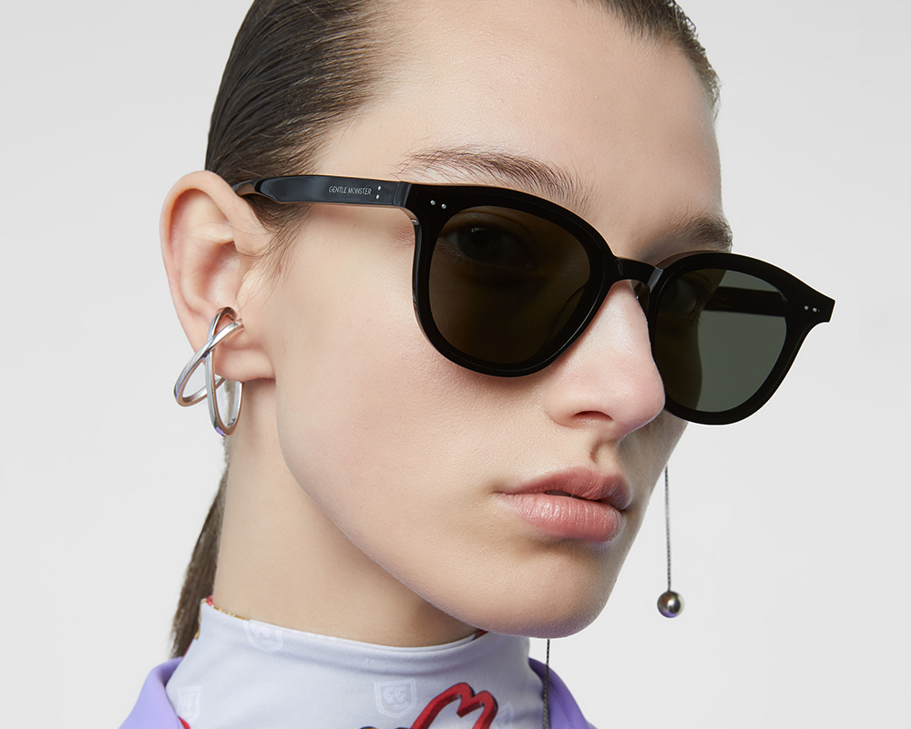 Mắt kính Gentle Monster Lang 01 Black Lenses Round Acetate Frame 2