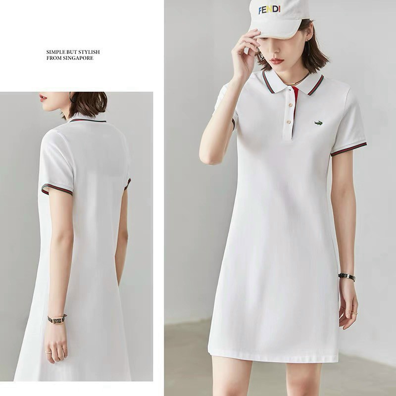 Váy Lacoste Womens Polo dress in stretch mini piqué  Order hàng xách tay  Mỹ uy tín