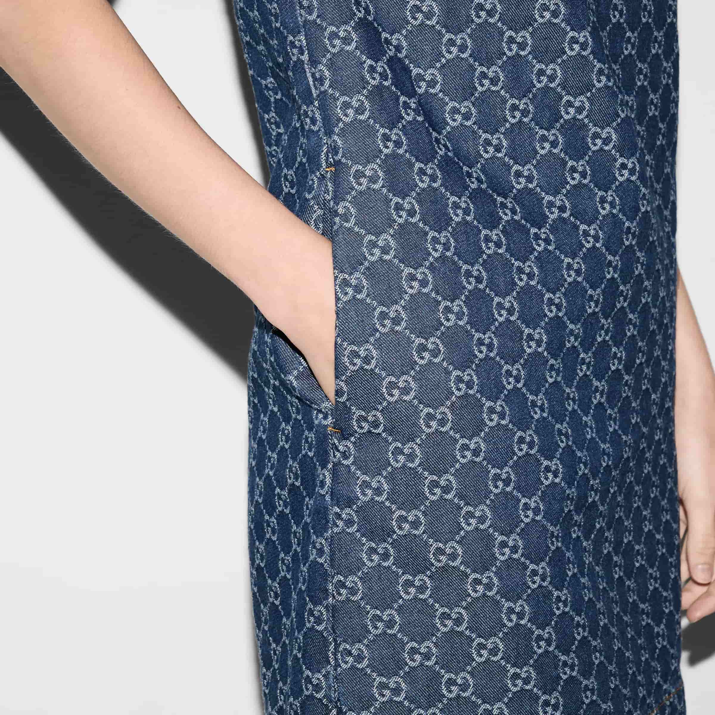 Đầm Gucci GG Denim Jacquard Dress 13