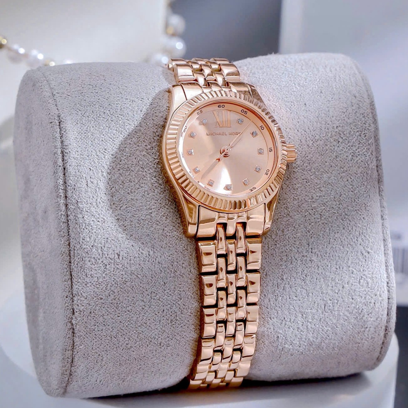 Đồng hồ MK nữ Michael Kors Petite Lexington Rose Gold-tone Pavé Watch MK4739 5