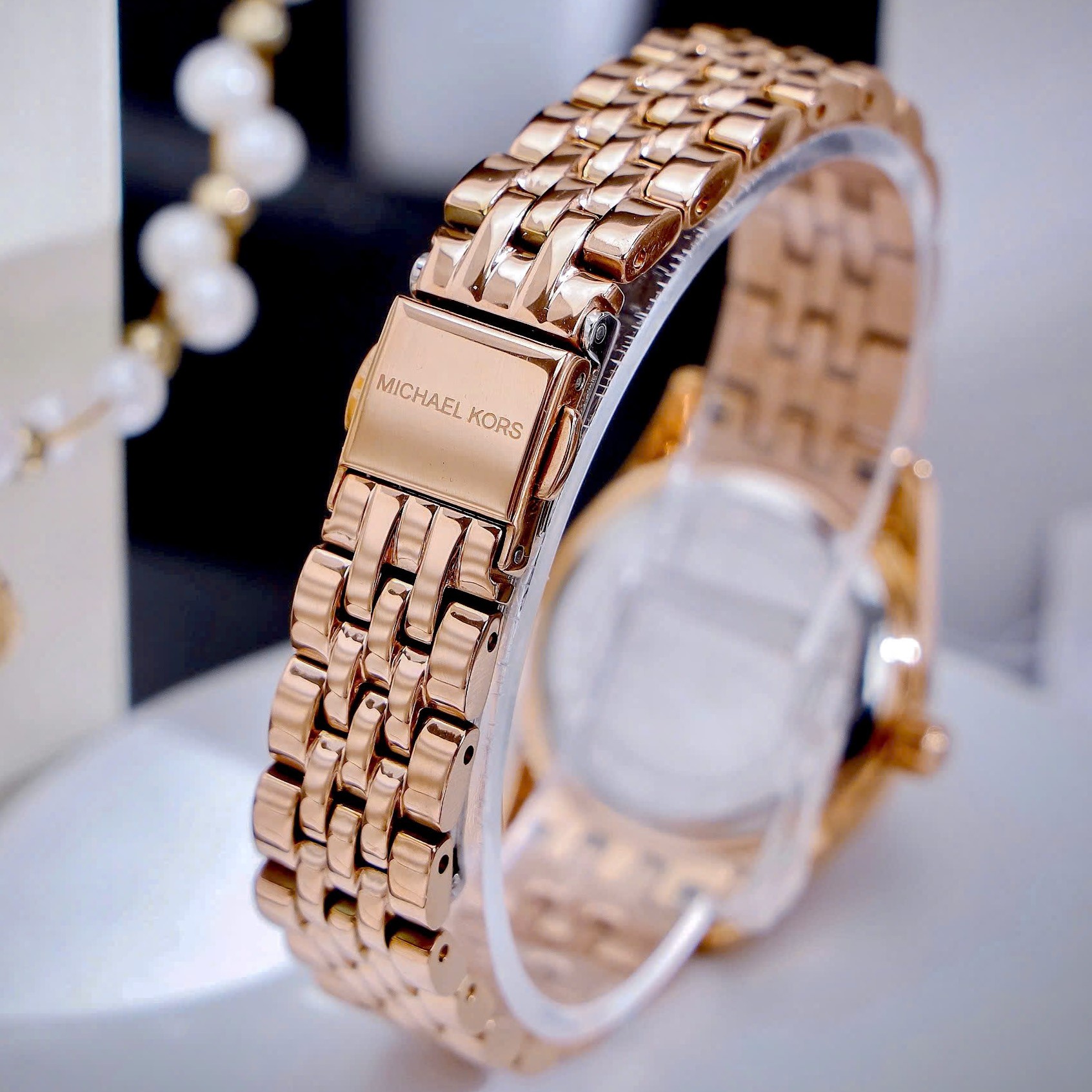 Đồng hồ MK nữ Michael Kors Petite Lexington Rose Gold-tone Pavé Watch MK4739 9