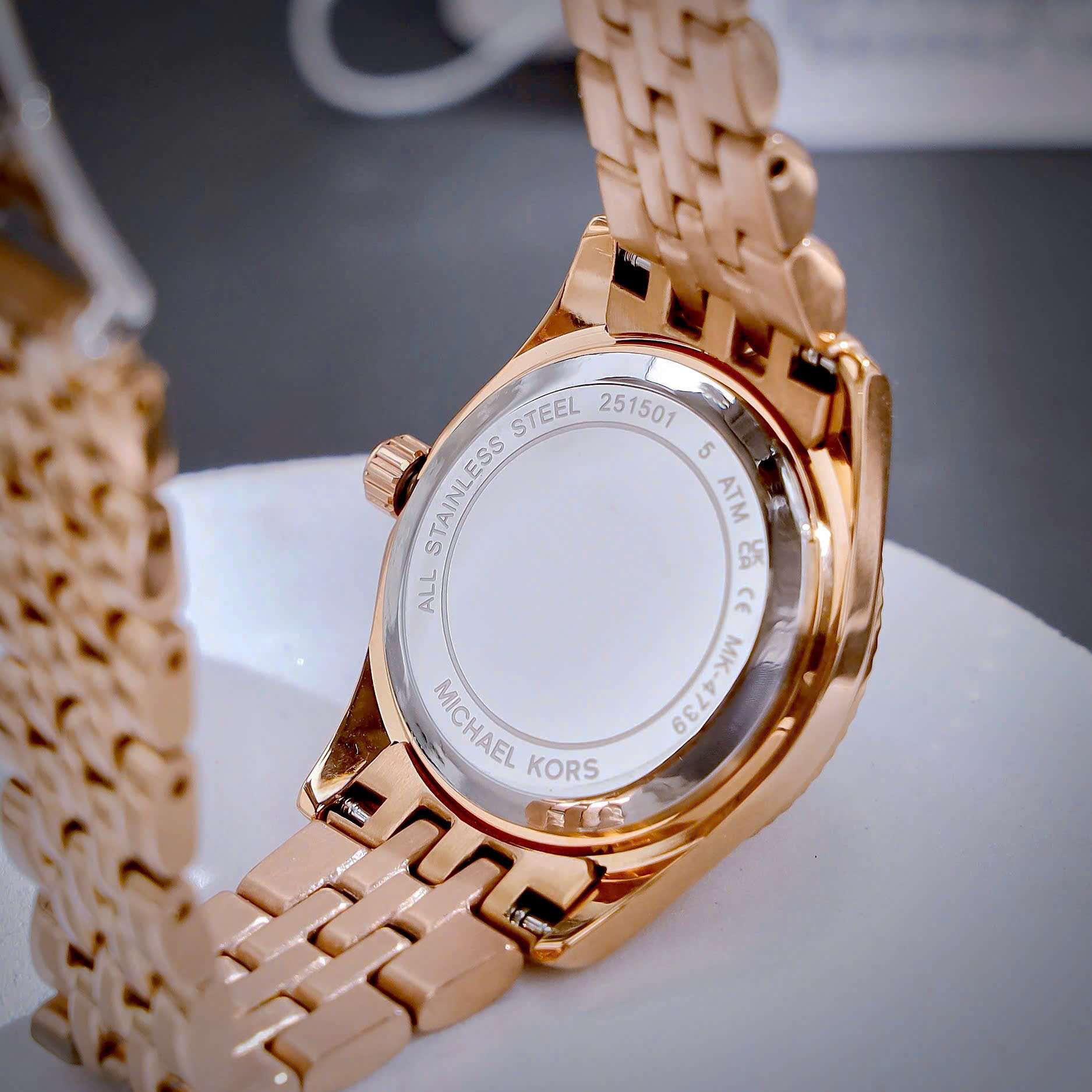 Đồng hồ MK nữ Michael Kors Petite Lexington Rose Gold-tone Pavé Watch MK4739 12