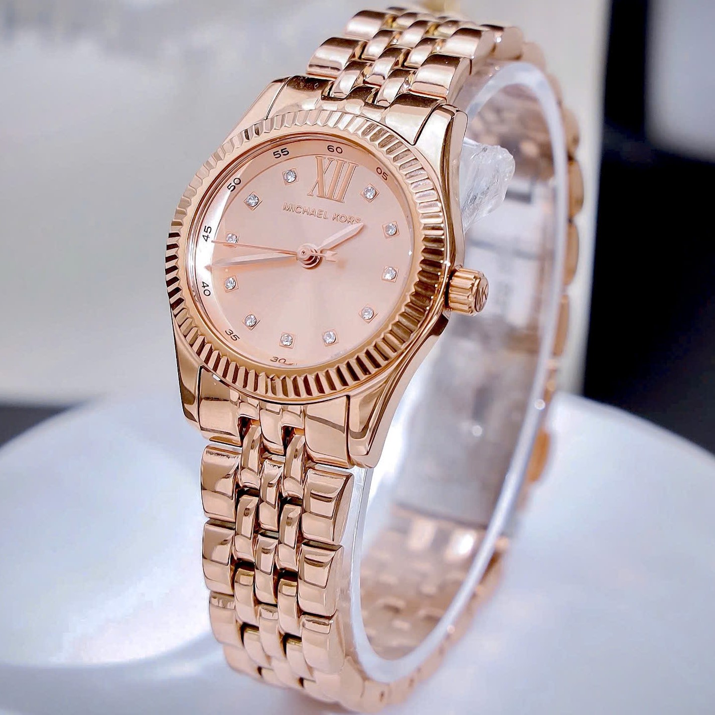 Đồng hồ MK nữ Michael Kors Petite Lexington Rose Gold-tone Pavé Watch MK4739 13