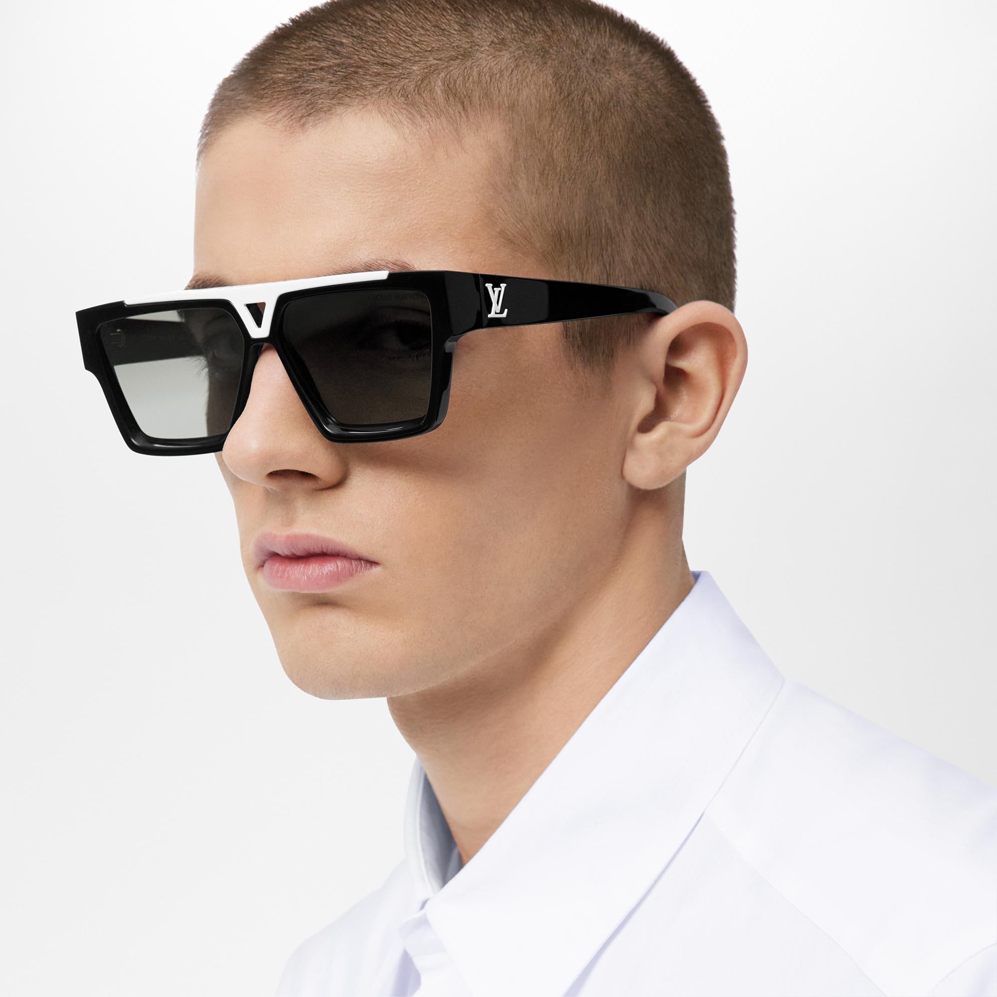 MẮT KÍNH LOUIS VUITTON EVIDENCE SQUARE SHAPE WHITE PARTS BLACK ACETATE FRAME SUNGLASSES Z1682E 3