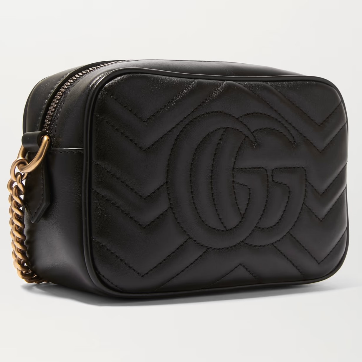 Túi Gucci Marmont Mini Shoulder Bag Black Matelassé Chevron Leather With GG On The Back 2