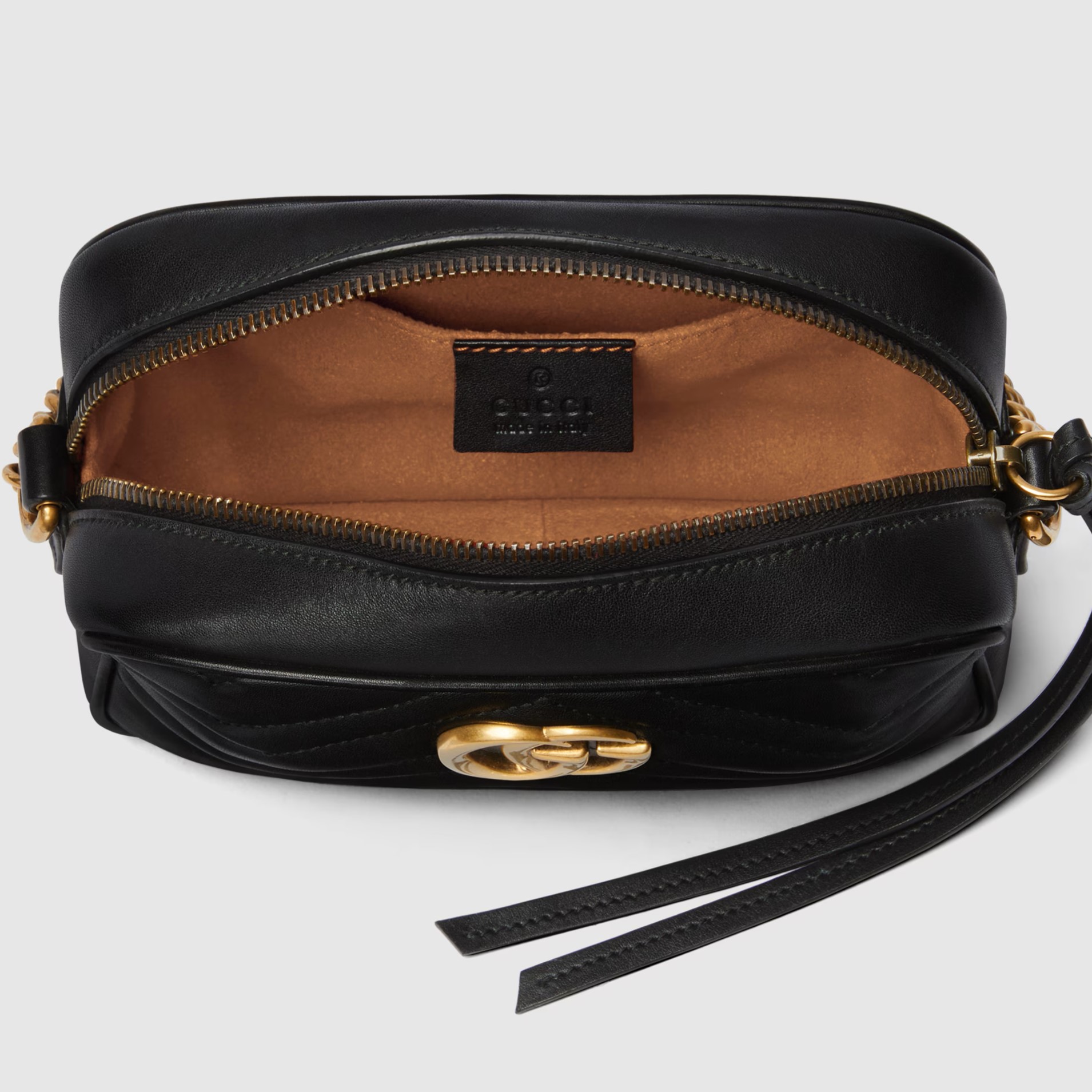 Túi Gucci Marmont Mini Shoulder Bag Black Matelassé Chevron Leather With GG On The Back 21