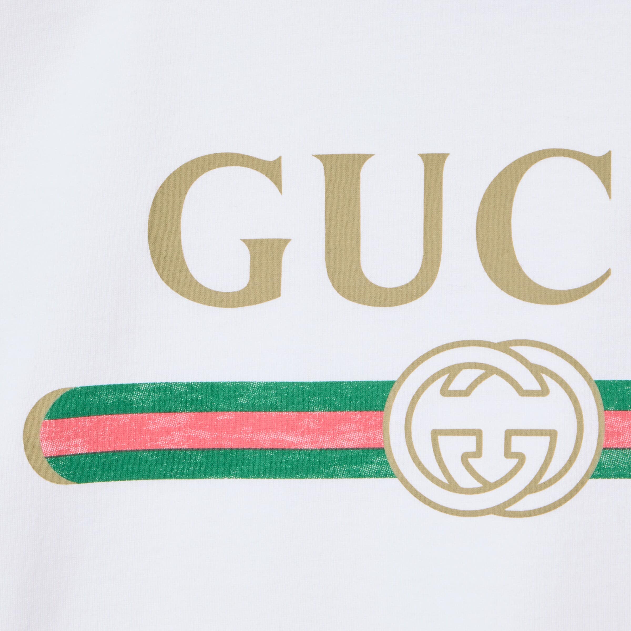 Áo thun Gucci Cotton Jersey T-shirt Gucci Web With Interlocking G Print White 2