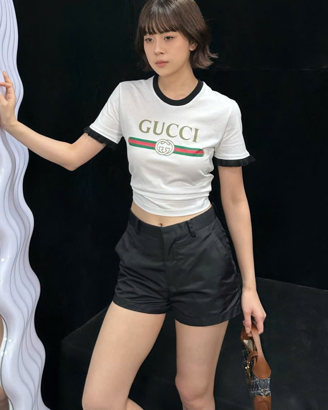 Áo thun Gucci Cotton Jersey T-shirt Gucci Web With Interlocking G Print White 3