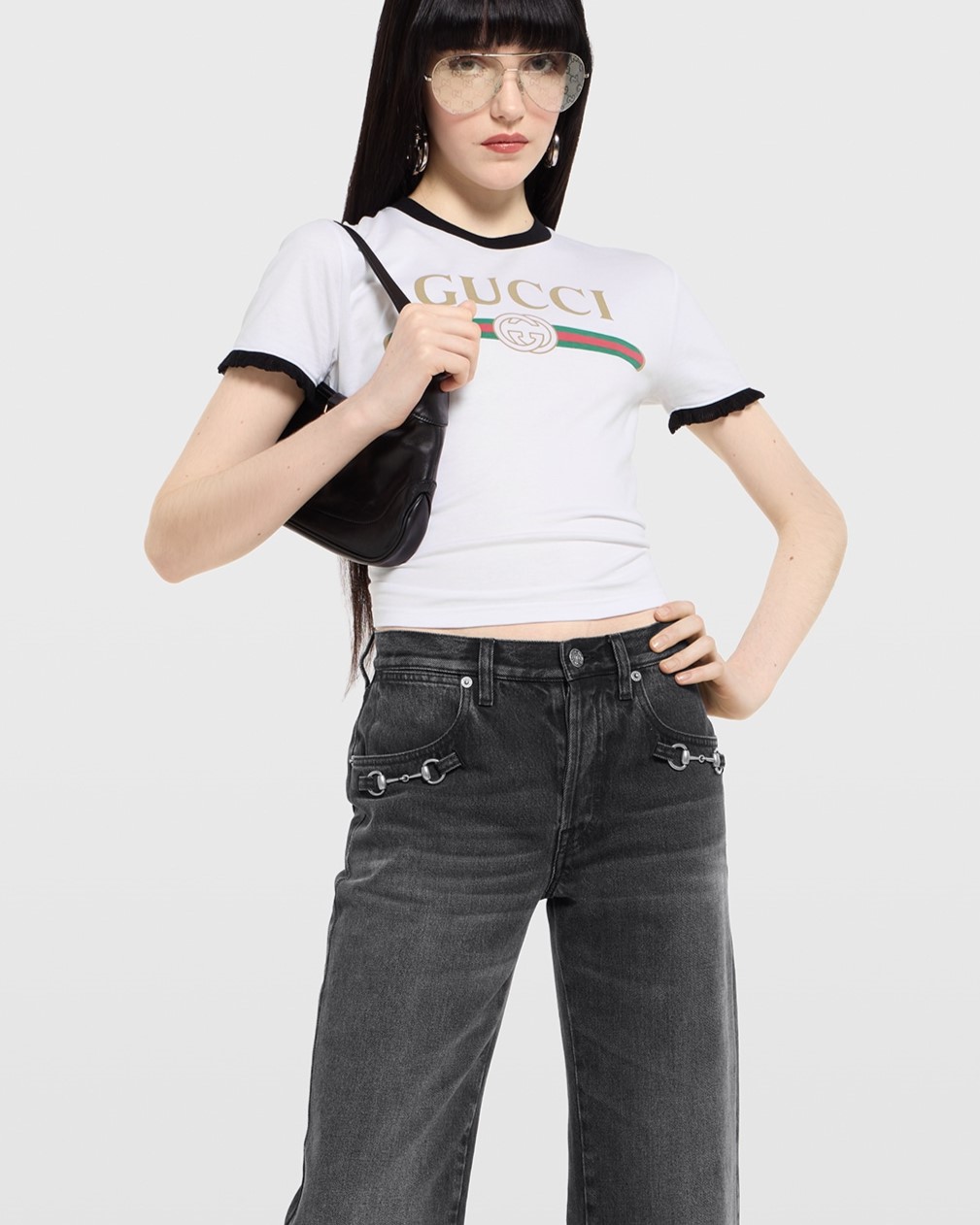 Áo thun Gucci Cotton Jersey T-shirt Gucci Web With Interlocking G Print White 16