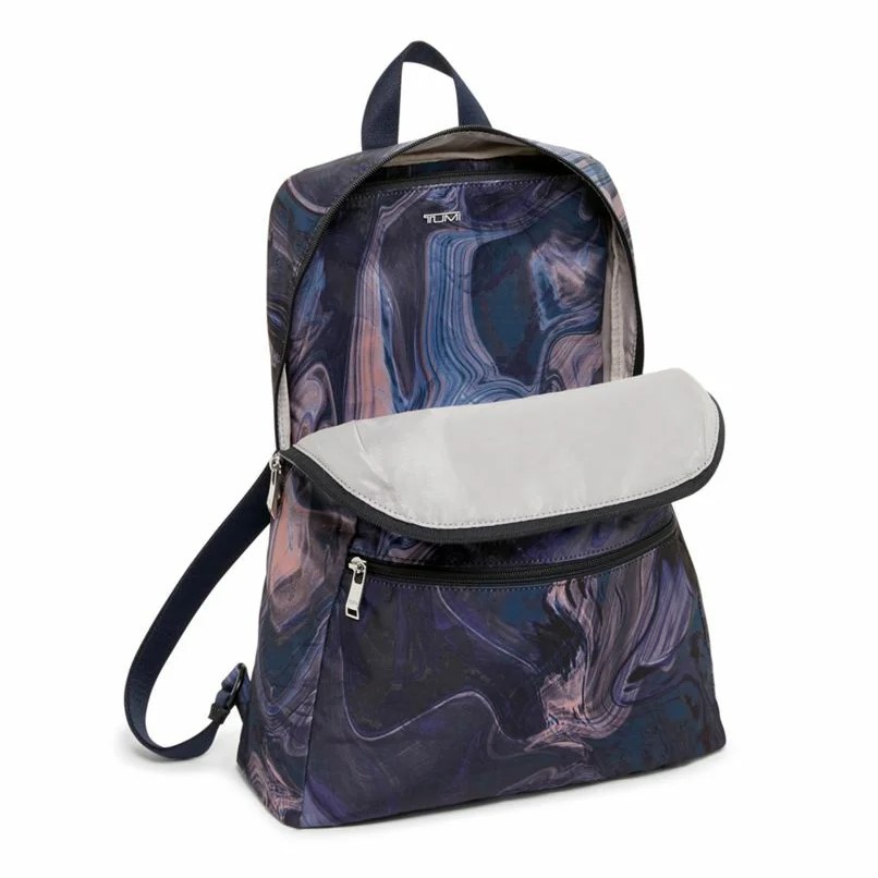 Balo nữ Tumi Voyageur Just In Case Backpack Navy Liquid Print 4