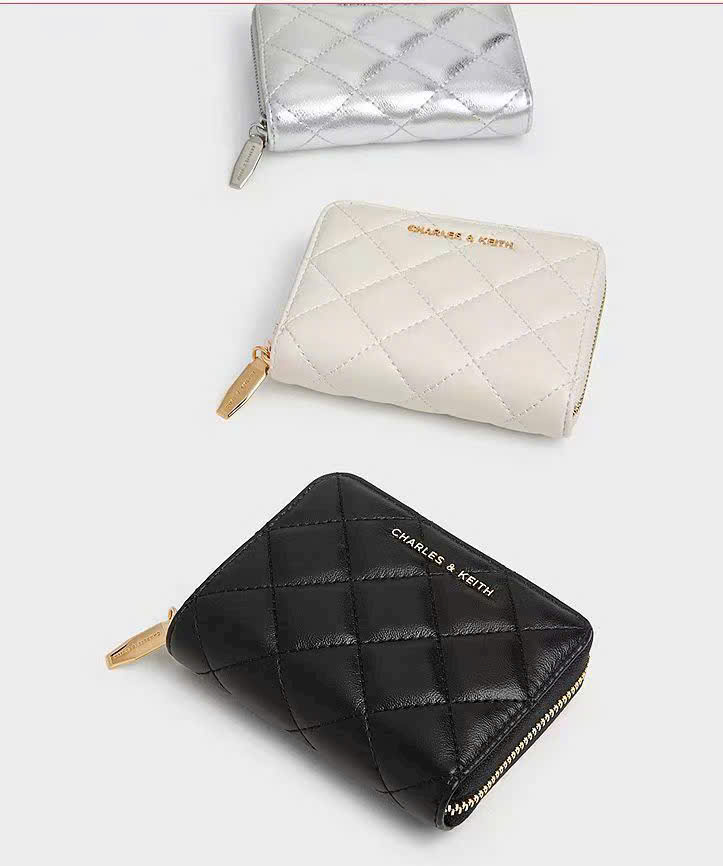 Ví ngắn gập Charles Keith Alva Quilted Zip Around Wallet CK6-10770678 6
