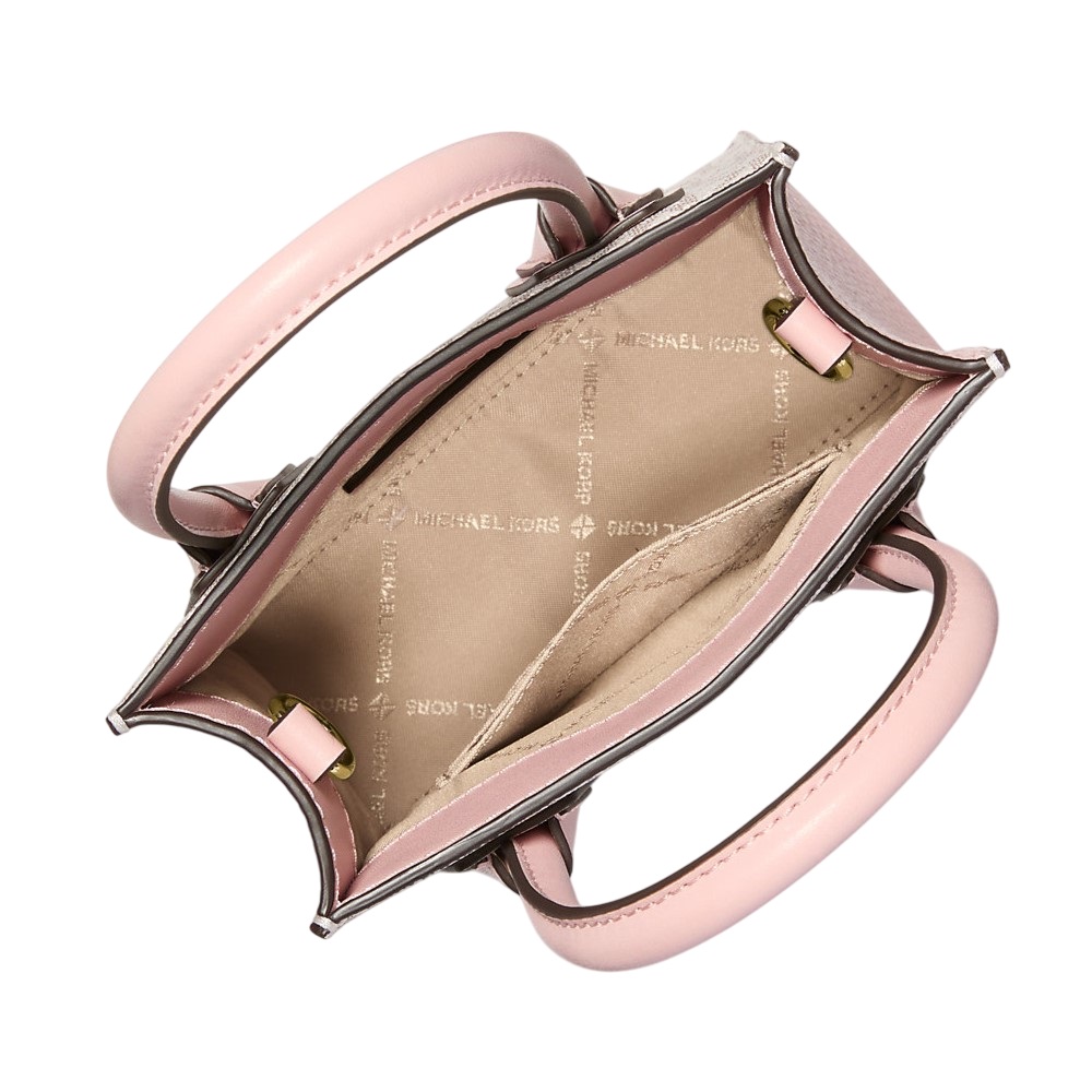 Túi Michael Kors Mercer Extra Small Logo Canvas and Leather Crossbody Bag Rose Poudré Multi 35T1GM9C0I 1