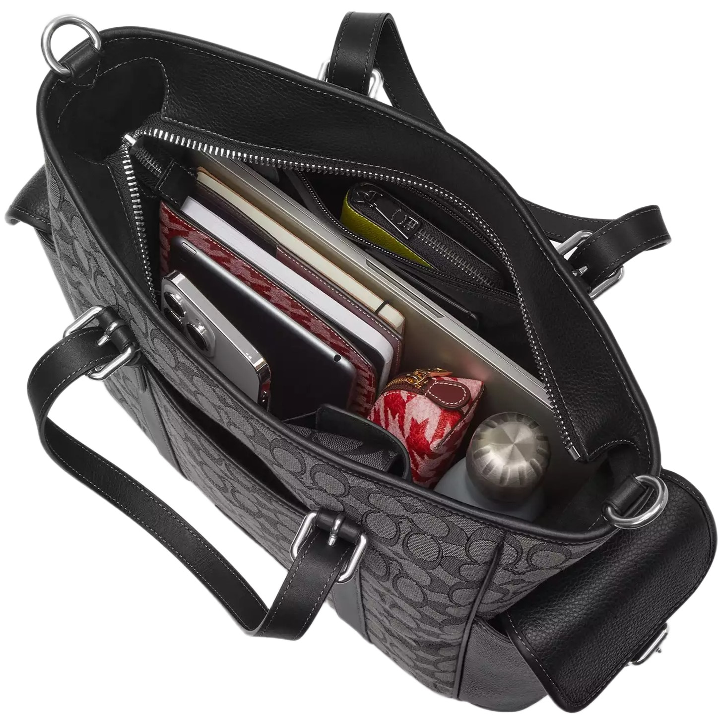 Túi Coach Sprint Tote In Signature Jacquard Charcoal Black CR325 2