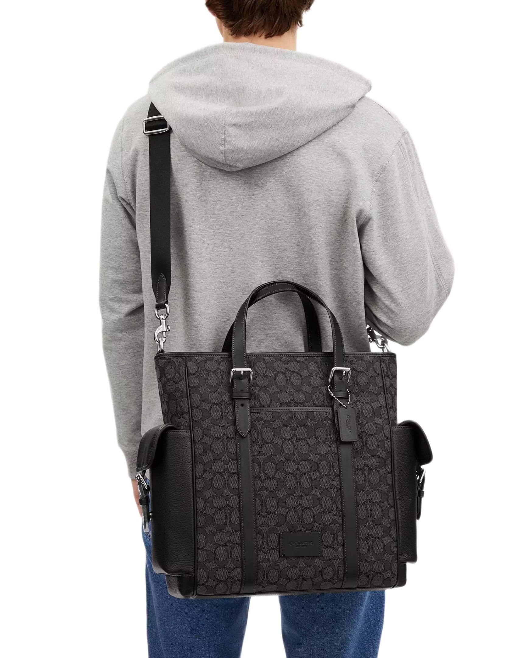 Túi Coach Sprint Tote In Signature Jacquard Charcoal Black CR325 4