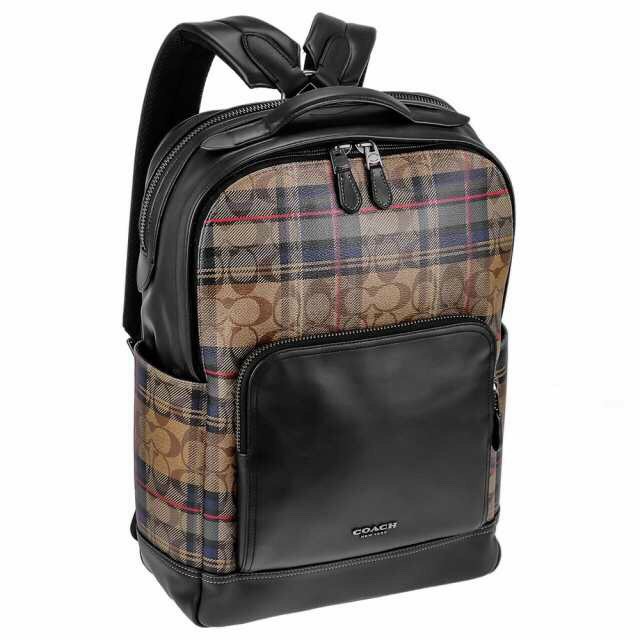 Balo nam Coach Graham Backpack In Sidnature Canvas With Plaid Print