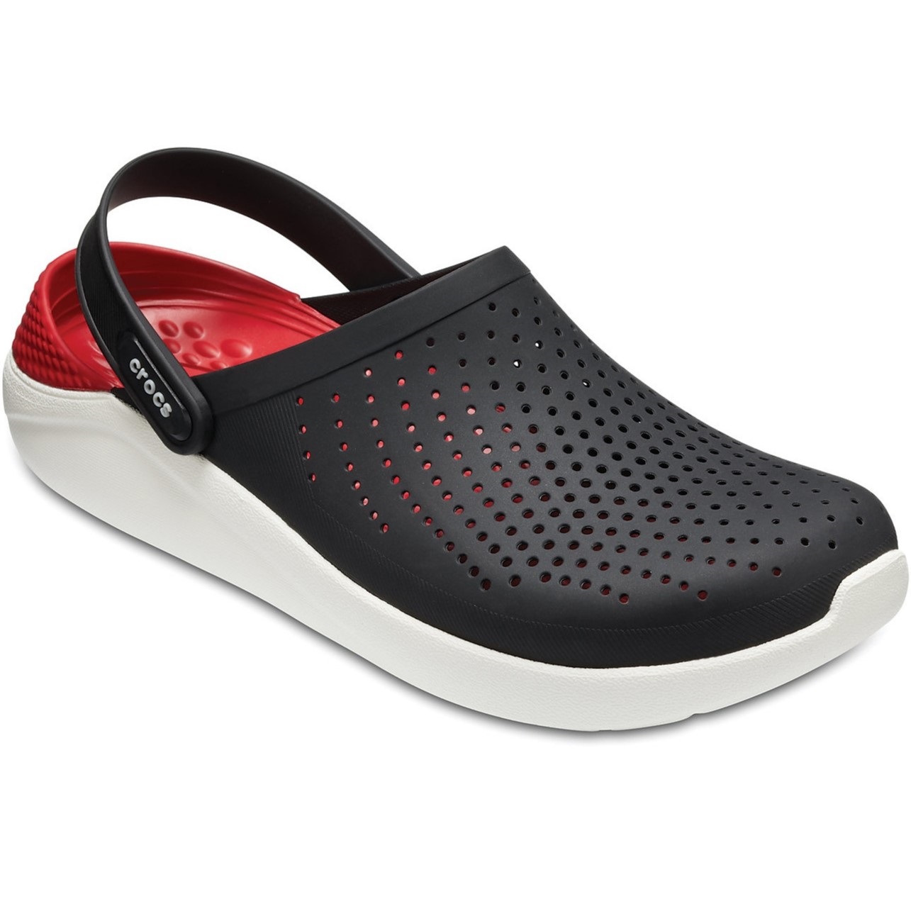 Dép Nam Crocs Mens LiteRide Black White Clogs 204592-066 5