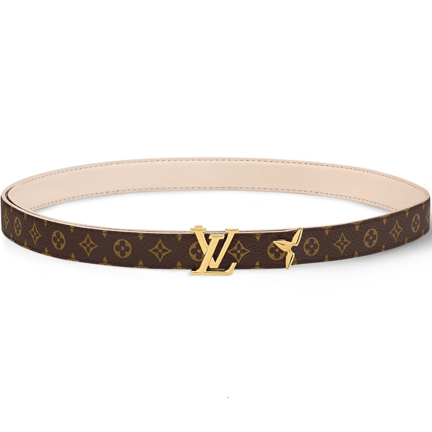 Dây nịt Louis Vuitton Pretty LV 20mm Reversible Belt Cream 3