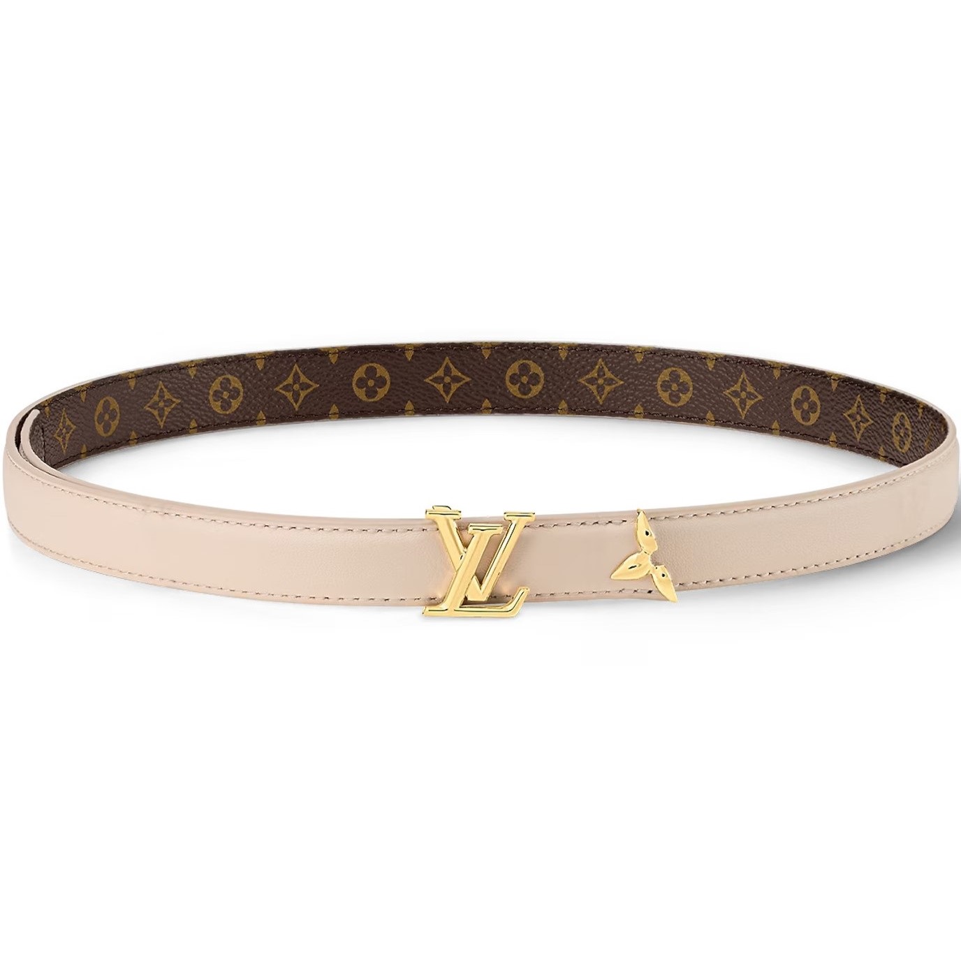 Dây nịt Louis Vuitton Pretty LV 20mm Reversible Belt Cream 1