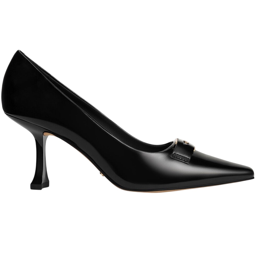 Giày Charles and Keith Leather Sculptural-Heel Square-Toe Pumps Black Box SL1-61720052 5