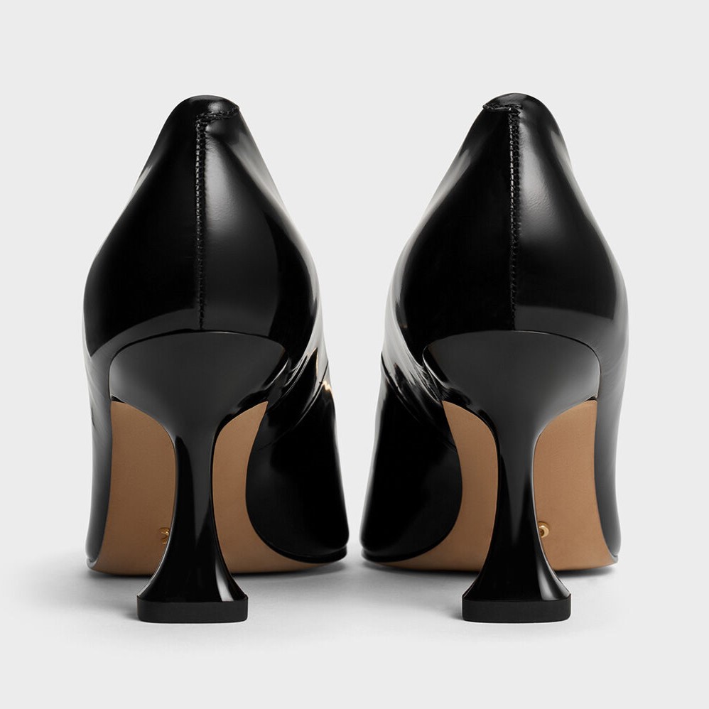Giày Charles and Keith Leather Sculptural-Heel Square-Toe Pumps Black Box SL1-61720052 11