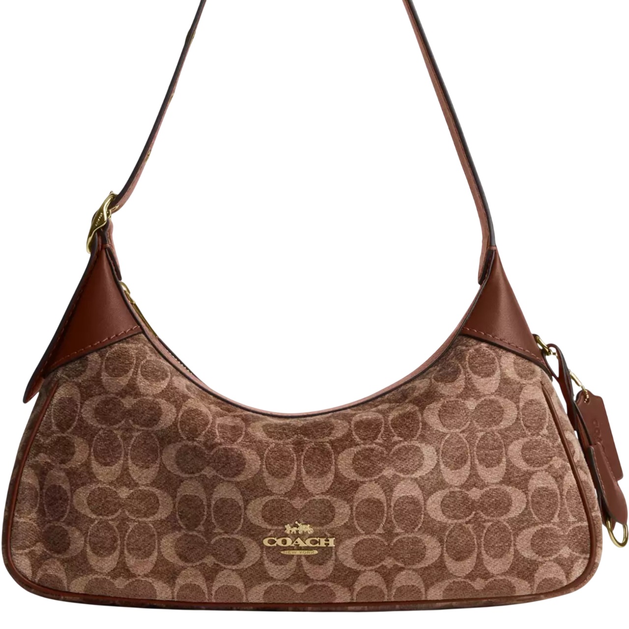 Túi Coach Ella Small Shoulder Bag In Signature Chenille Vintage Brown CDV37 5