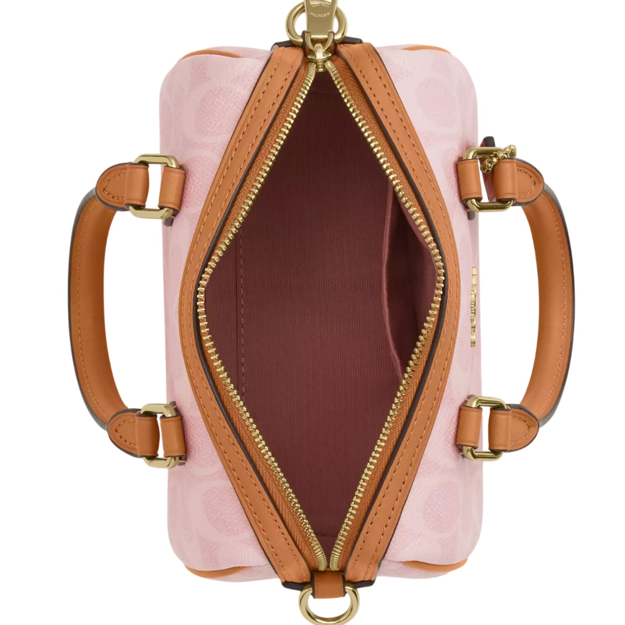 Túi Coach Mini Rowan Crossbody Bag In Signature Canvas With Charms Powder Pink CEK79 3