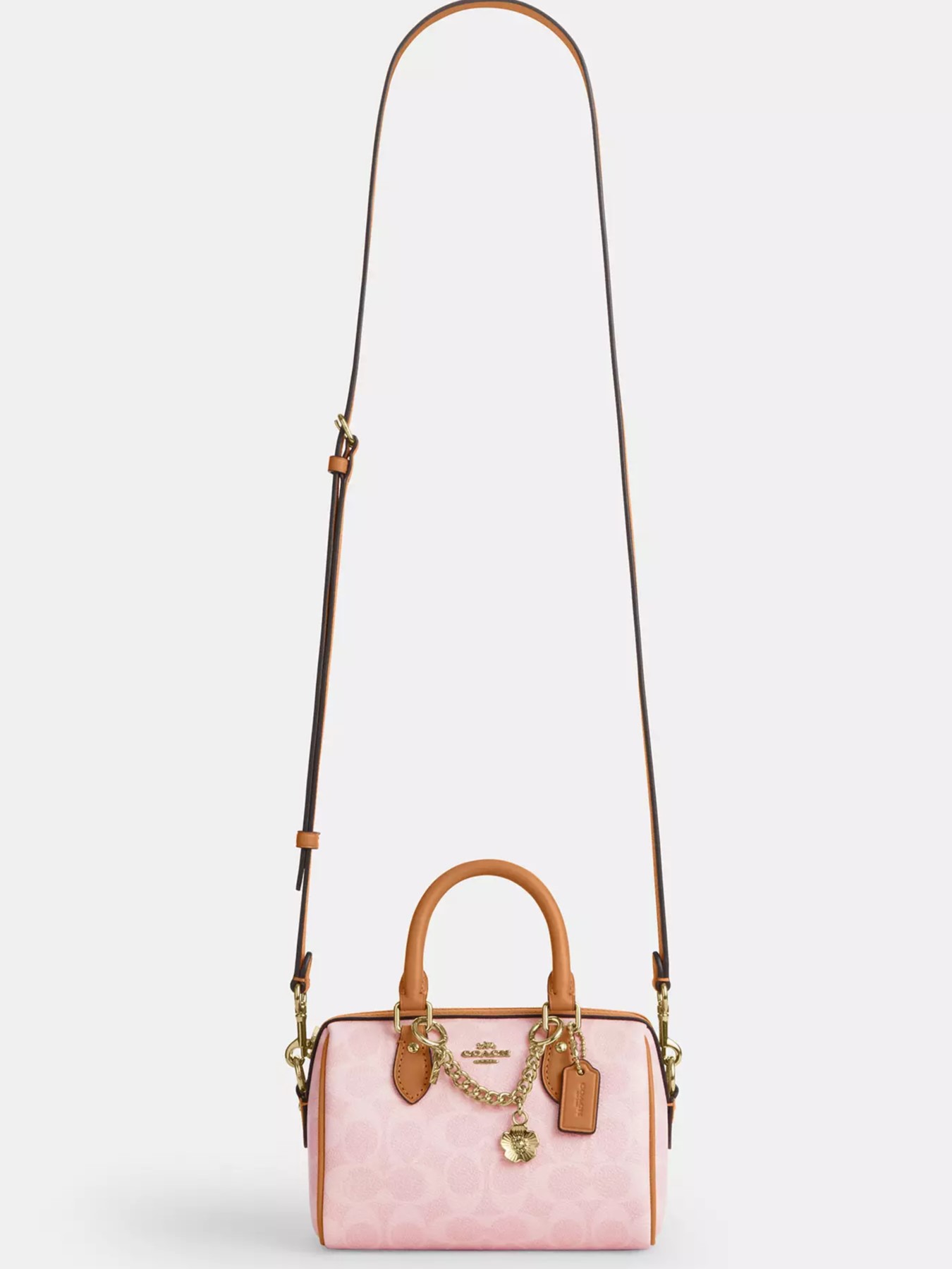 Túi Coach Mini Rowan Crossbody Bag In Signature Canvas With Charms Powder Pink CEK79 8