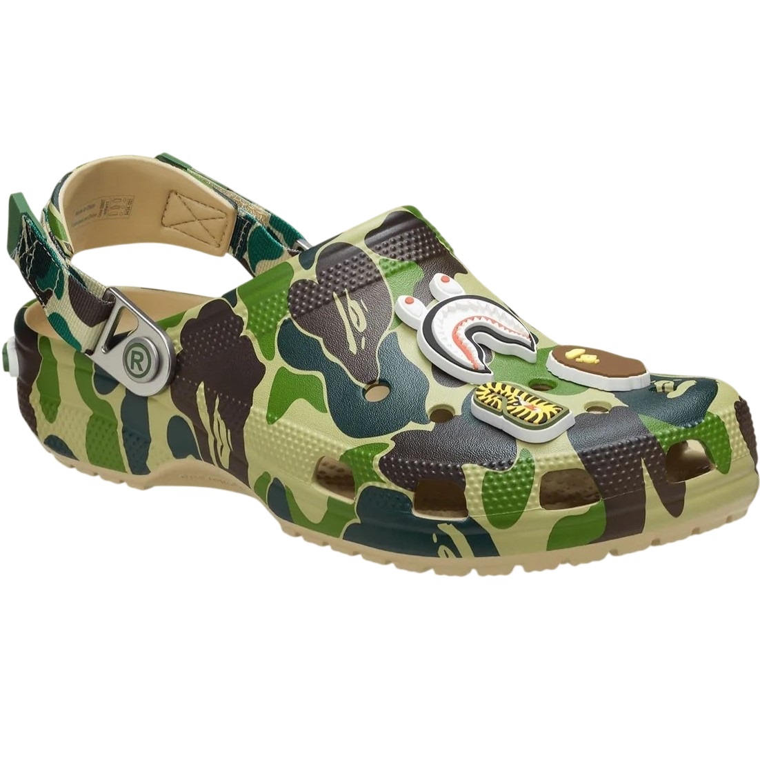 Dép Crocs x Bape Classic Clog Carnation A Bathing Ape ABC Camo Print Chai 209627-212 1