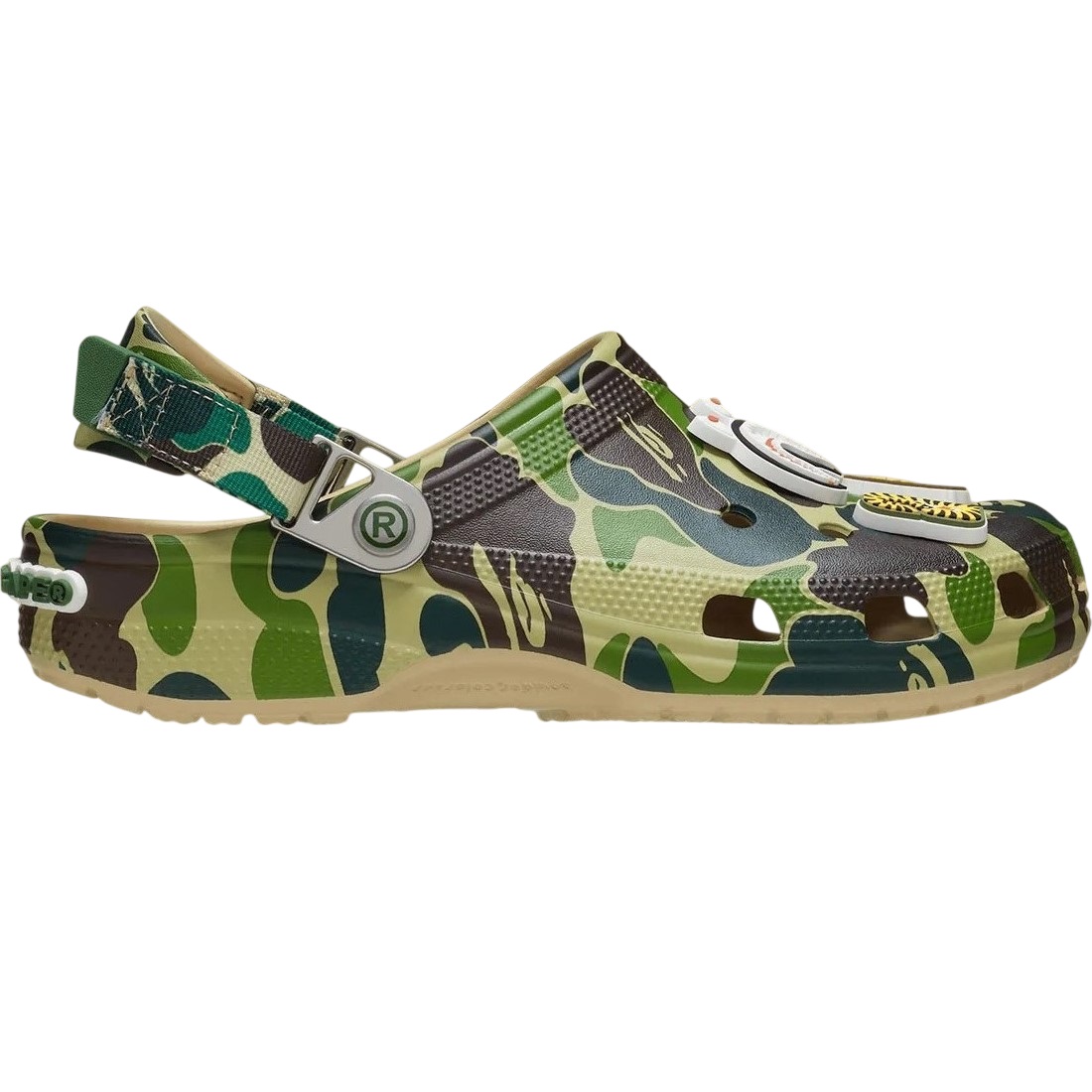 Dép Crocs x Bape Classic Clog Carnation A Bathing Ape ABC Camo Print Chai 209627-212 9