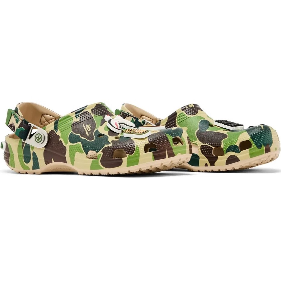 Dép Crocs x Bape Classic Clog Carnation A Bathing Ape ABC Camo Print Chai 209627-212 8