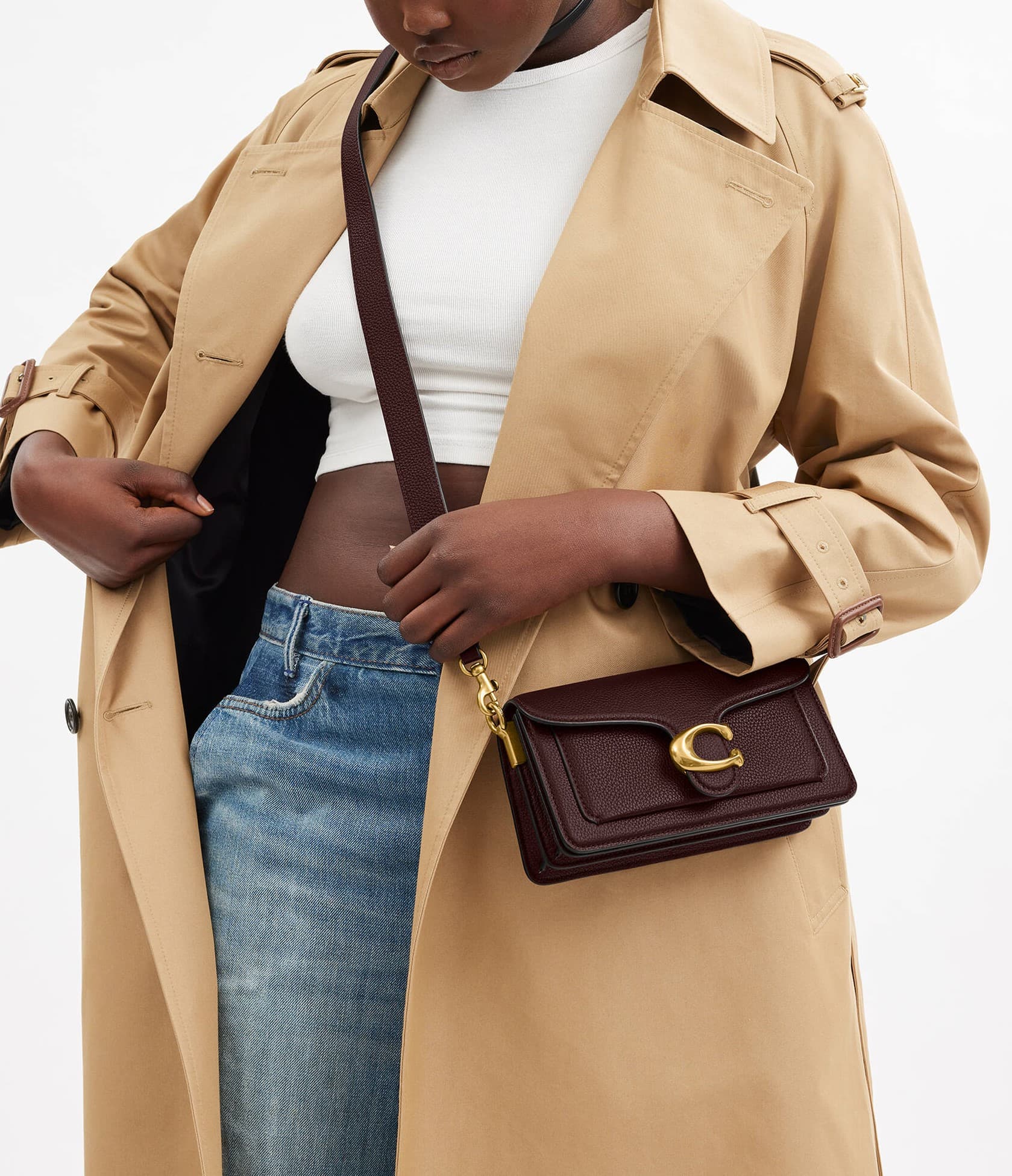 Túi Coach Polished Pebble Leather Tabby Shoulder Bag 20 Refresh Burgundy CY201 7