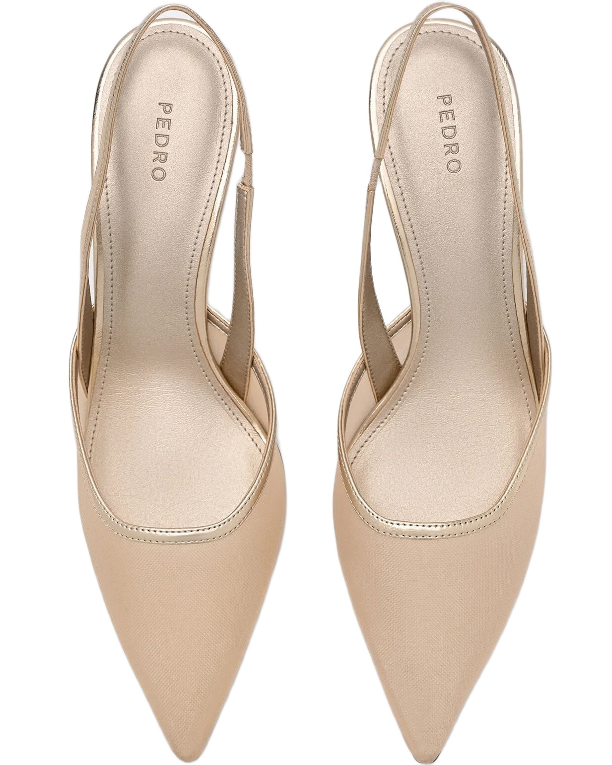 Giày cao gót Pedro Mesh Slingback Heel Pumps Gold PW1-25480280 3