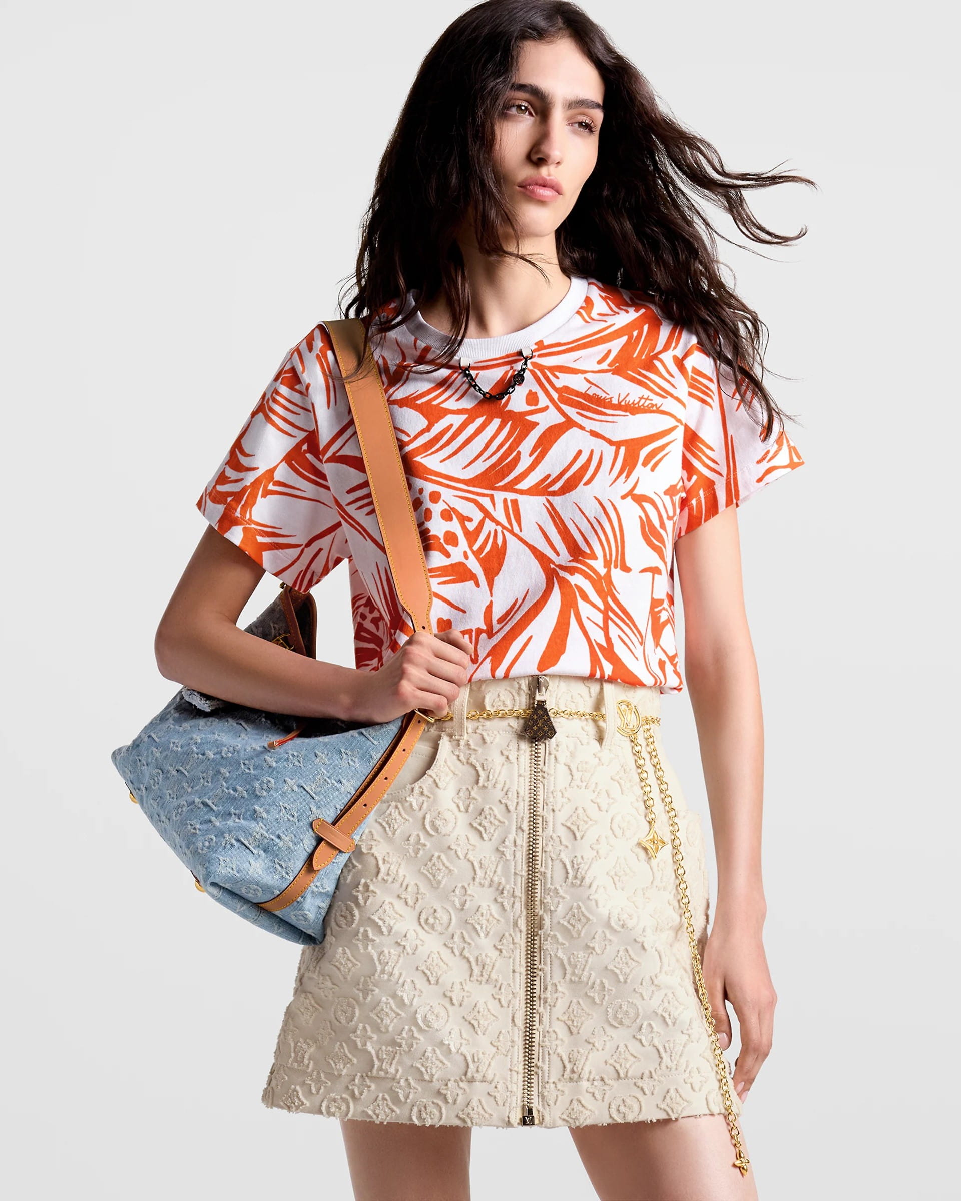 Váy LV Louis Vuitton Monogram Fil Coupé Mini Skirt 1AFUQ1 3